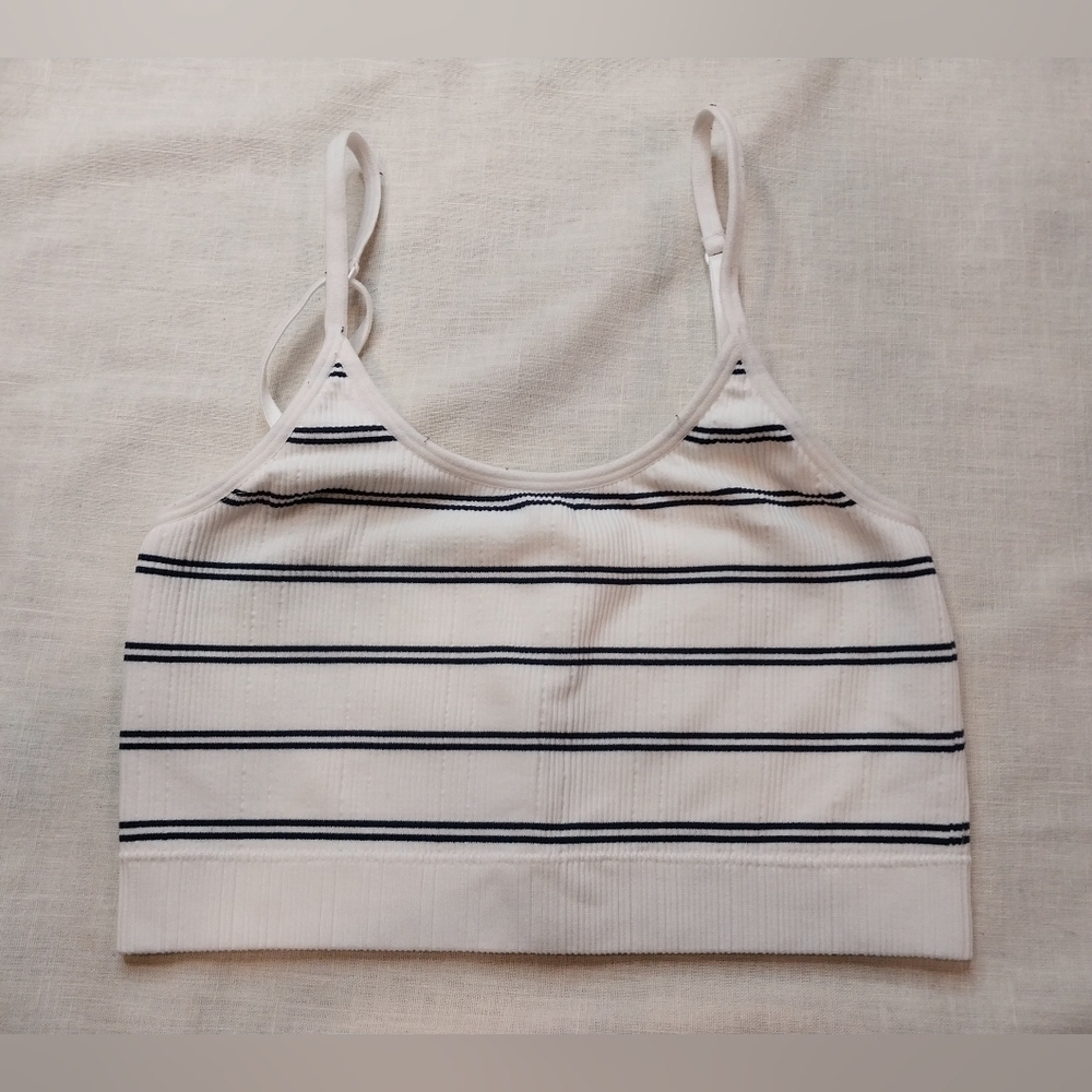 PINK Victoria's Secret White and Black Striped Bra - Picture 1 of 12